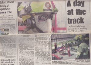 Dothan (Ala.) Firefighters work the Talladega 500 NASCAR race.