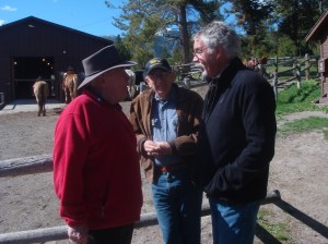 Bob, right, with Terry and Don at the Mammoth Corrals.